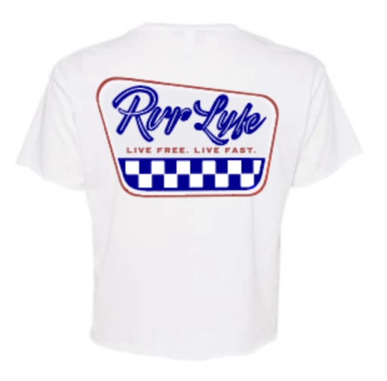 Red White & Blue Checkered Crop