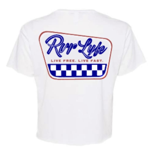 Red White & Blue Checkered Crop