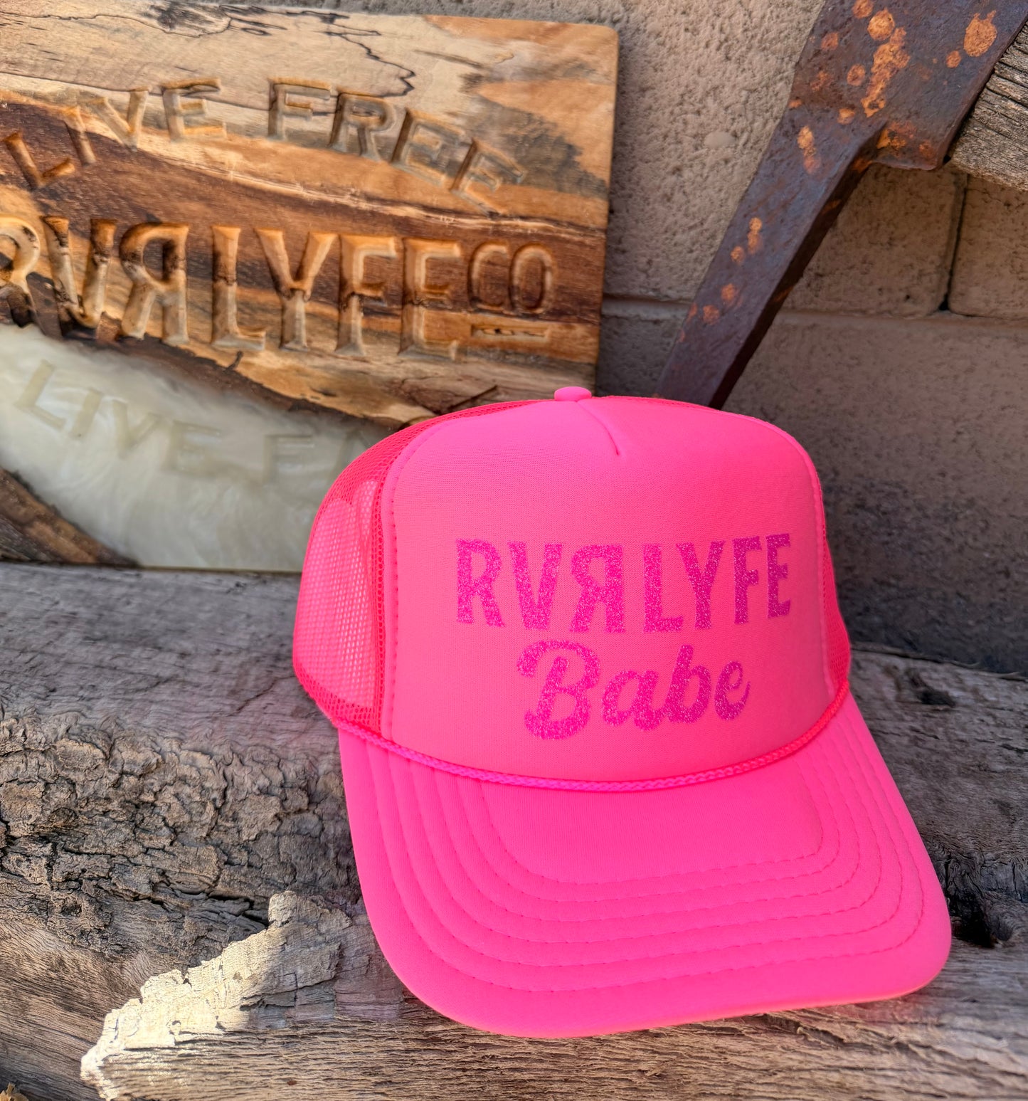 Neon Pink Babe Trucker Hat