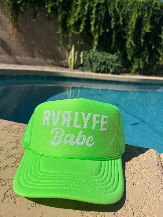 Neon Green Trucker Hat/Wht Glitter