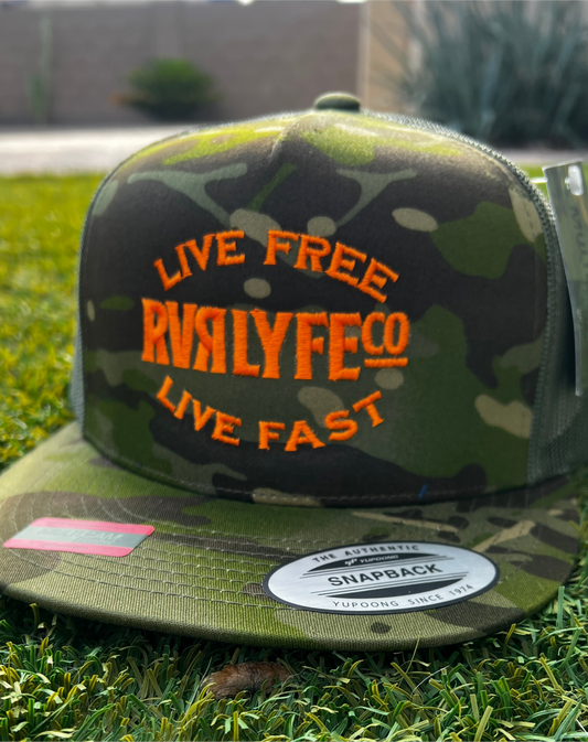 Green/Orange Camo SnapBack